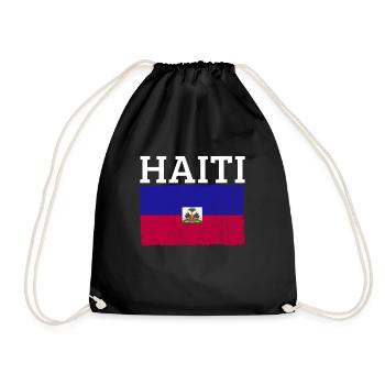 Haiti Flagge stolze haitianische Haiti -Haitian -F - Turnbeutel - Schwarz - Vorne