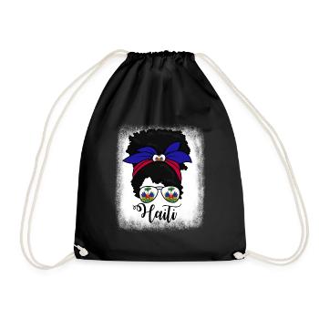 Haiti Messy Bun Women's stolze haitianische M�dche - Turnbeutel - Schwarz - Vorne