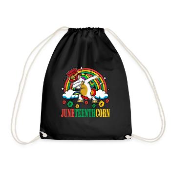 Juneteenthcorn Unicorn Black History Juneteenth - Turnbeutel - Schwarz - Vorne