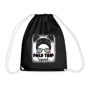 Messy Bun Girl Exkursion Trip Squad Girl's Exkursi - Turnbeutel - Schwarz - Vorne