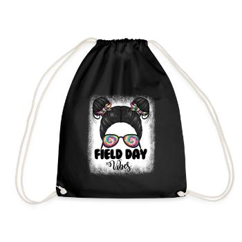 Messy Bun Girl Field Day Vibes Messy Bun Girls - Turnbeutel - Schwarz - Vorne