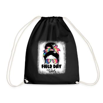 Messy Bun Field Day Vibes Damenlehrer Field Day - Turnbeutel - Schwarz - Vorne