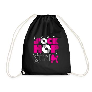 Sock Hop Girl Retro Vinyl Pink Pudel Sock Hop - Turnbeutel - Schwarz - Vorne