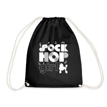 Sock Hop Girl Retro Vinyl Pudel Sock Hop Girl - Turnbeutel - Schwarz - Vorne