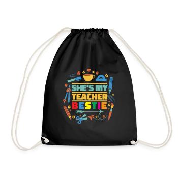 Sie ist meine Lehrerin Bestie Best Friend -Lehreri - Turnbeutel - Schwarz - Vorne