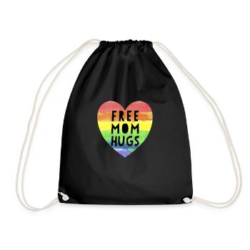 Kostenlose Mutter Umarmungen LGBTQ plus Regenbogen - Turnbeutel - Schwarz - Vorne
