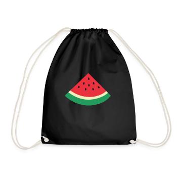 Wassermelone Slice Lustige Sommerliebe Wassermelon - Turnbeutel - Schwarz - Vorne