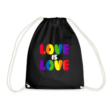 Liebe ist Liebe Regenbogen LGBTQ Gay Pride Liebe i - Turnbeutel - Schwarz - Vorne