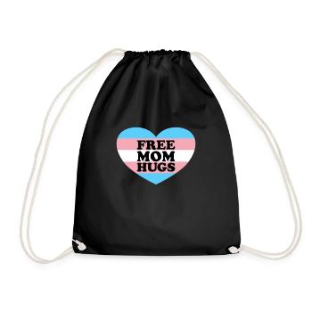 Kostenlose Mutter Umarmungen Trans -Flag -LGBTQ -T - Turnbeutel - Schwarz - Vorne