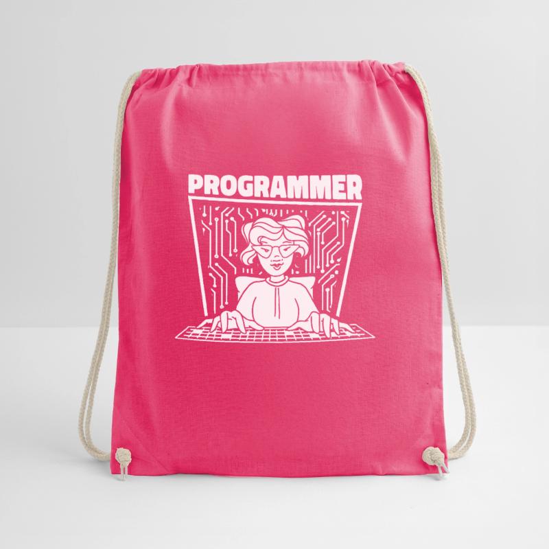 Entwickler Coder Programmierer Dame Turnbeutel