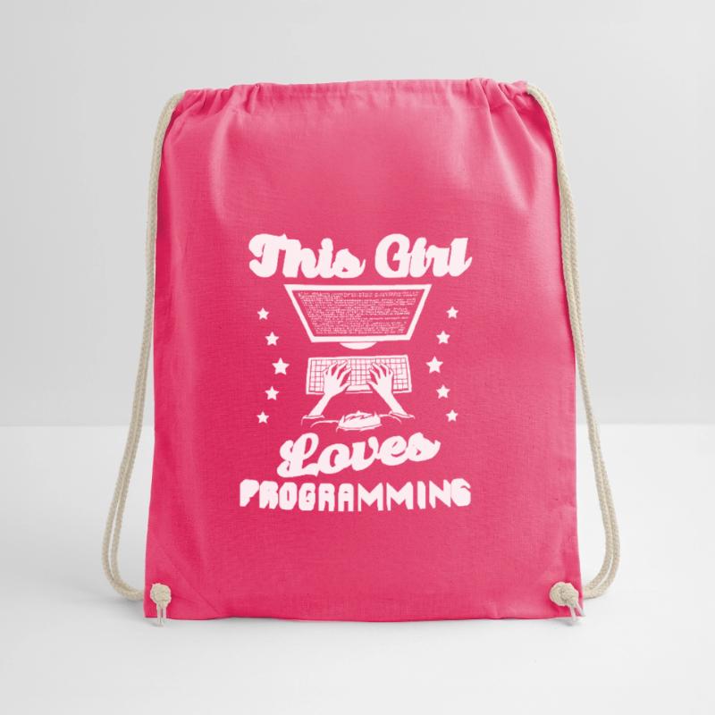 Developer Coder Programmer Girl Drawstring Bag