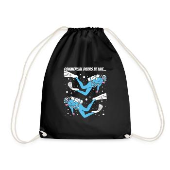 Diving Diver Commercial Diving - Drawstring Bag - black - Front