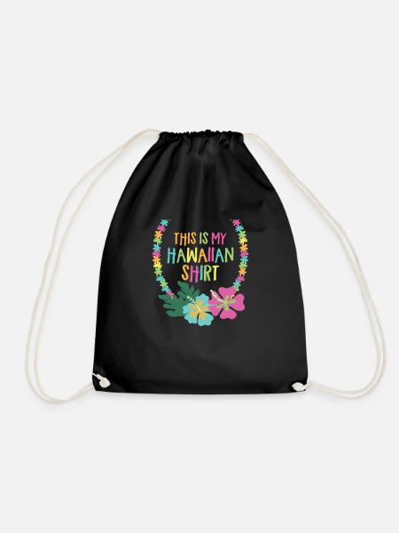 Dies ist mein hawaiianisches Hemd Aloha Lei Hawaii - Turnbeutel - Schwarz