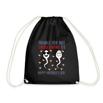Thank you for not giving us Mother's Day. - Drawstring Bag - black - Front