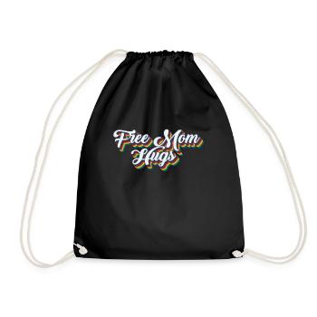 Free Mom Hugs LGBTQ Rainbow LGBT - Drawstring Bag - black - Front