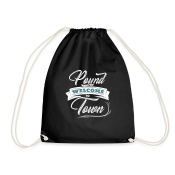 Welcome to Pound Town Funny Adult Humor - Drawstring Bag - black - Front