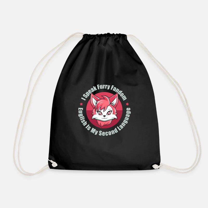 Furry Fandom Fursuits Cute - Drawstring Bag - black