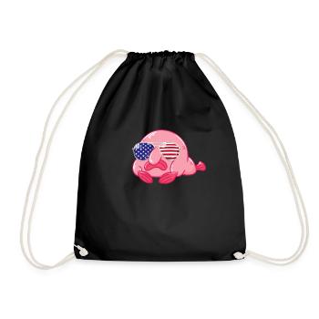 Blobfish USA Flag Love Blobfish 4. Juli Blobfish - Turnbeutel - Schwarz - Vorne