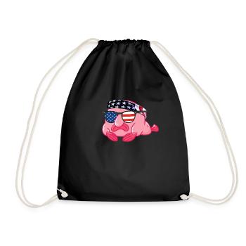 Blobfish USA Flag Love Blobfish 4. Juli Blobfish - Turnbeutel - Schwarz - Vorne