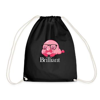 Brillanter Blobfish Nerd Geek Smart Blobfish - Turnbeutel - Schwarz - Vorne