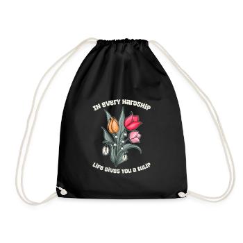 Tulips Cute - Drawstring Bag - black - Front