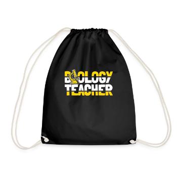 Biologie Biologe Mikroskop Biology Teacer - Turnbeutel - Schwarz - Vorne