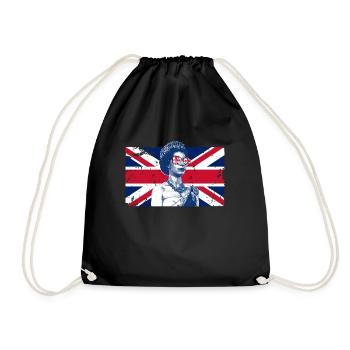 Elizabeth Britische Flagge England K�nigin von Eng - Turnbeutel - Schwarz - Vorne