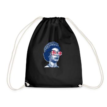 K�nigin Elizabeth Britische Flagge England Elizabe - Turnbeutel - Schwarz - Vorne