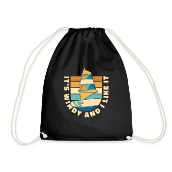 Wing Surf Wing Foil Flügelbrandung - Turnbeutel - Schwarz - Vorne