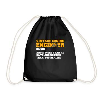 Engineer Definition Mining Engineer - Drawstring Bag - black - Front
