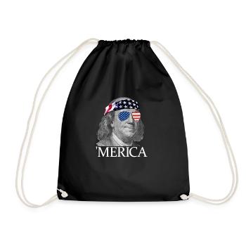Merica Ben Franklin Patriotischer 4. Juli Franklin - Turnbeutel - Schwarz - Vorne