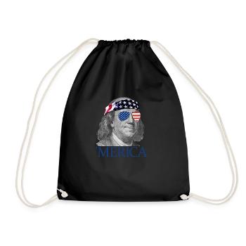 Merica Ben Franklin Patriotischer 4. Juli Franklin - Turnbeutel - Schwarz - Vorne