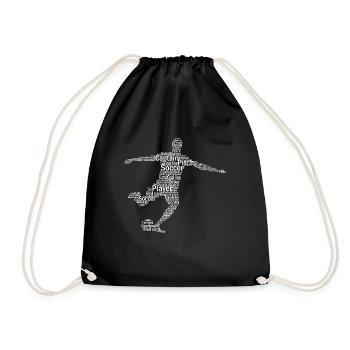 Fu�ballwort Cloud Fu�ball Sportfan Fu�ballliebhabe - Turnbeutel - Schwarz - Vorne