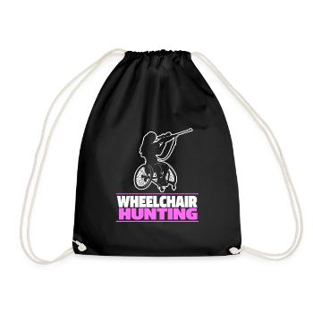 Jagen Jäger Jagd Cool Wheelchair Hunting - Turnbeutel - Schwarz - Vorne
