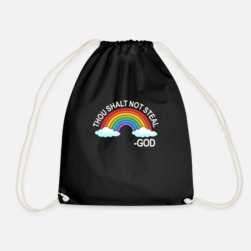 Du sollst nicht Gott Regenbogen stehlen, eine Verh - Turnbeutel - Schwarz