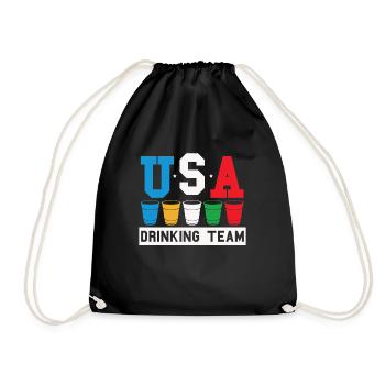 Offizielles US -amerikanisches Trinkteam lustiges - Turnbeutel - Schwarz - Vorne