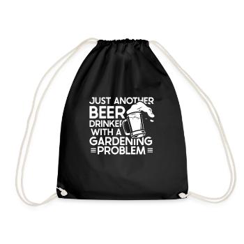 Hobby gardener garden garden beer - Drawstring Bag - black - Front
