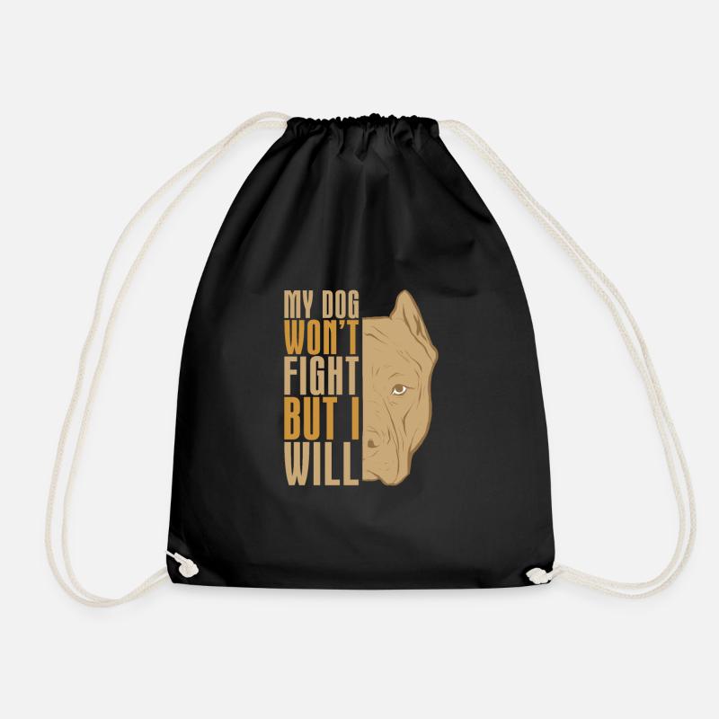 Pitbull Pitbull Ban - Drawstring Bag - black