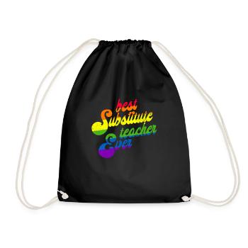 Bester Ersatzlehrer aller Zeiten Rainbow Sub Teach - Turnbeutel - Schwarz - Vorne