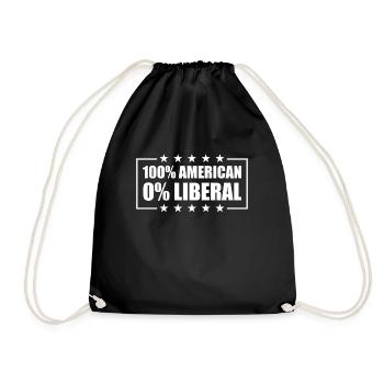 100% American 0% Liberal USA Flagge 0% Liberaler - Turnbeutel - Schwarz - Vorne