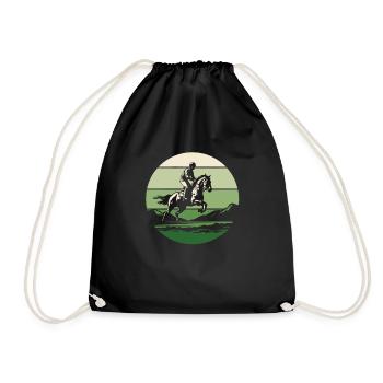 Horse Equestrian Endurance Riding - Drawstring Bag - black - Front