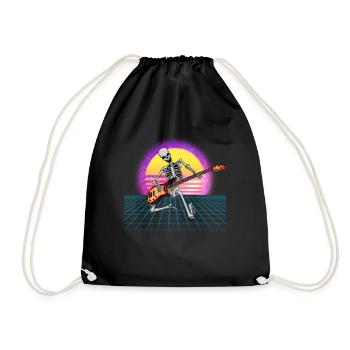 Gitarrenskelett -Gitarrist Vaporwave Rock and Roll - Turnbeutel - Schwarz - Vorne