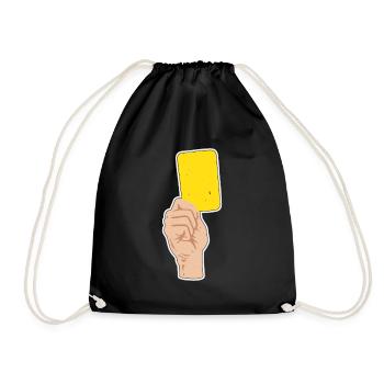 Gelbe Karte Schiedsrichter Sportfan Futball Yellow - Turnbeutel - Schwarz - Vorne