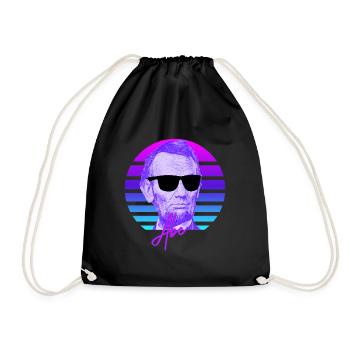 Abraham Lincoln Vaporwave American History Lincoln - Drawstring Bag - black - Front