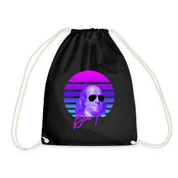 Ben Franklin Vaporwave Amerikanische Geschichte Fr - Turnbeutel - Schwarz - Vorne