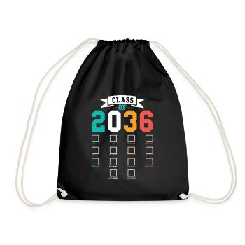 Class of 2036 back to school kindergarten - Drawstring Bag - black - Front