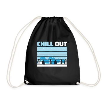 Chill Out Pinguin Love Pinguine Antarctica Penguin - Turnbeutel - Schwarz - Vorne
