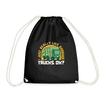 Truck Driver Trucker Truck Driver Funny - Drawstring Bag - black - Front