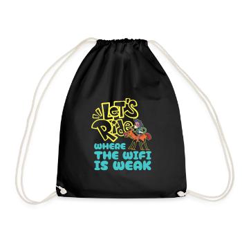 Horse Equestrian Funny Endurance Riding - Drawstring Bag - black - Front