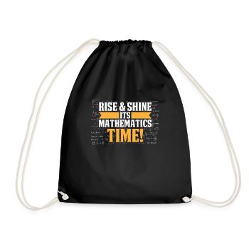 Math Teacher Math Teacher Time - Drawstring Bag - black - Front